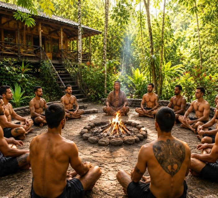 Hermandad y círculo de fuego en Hamadryade Lodge — Fortis